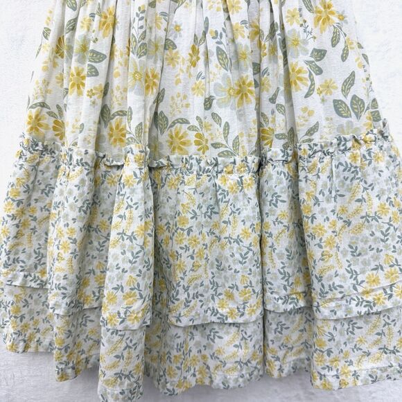 Tahari Tiered Ruffle Dress Girls Toddler 3T Lined Smocked Bows Prairie Floral - Picture 4 of 12